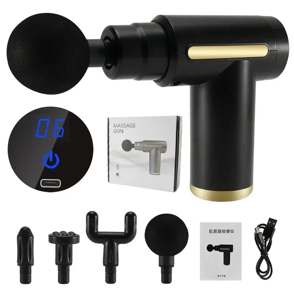 Fascia Gun Massager - Deep Tissue Therapy, High-Torque Motor, Portable & Elegant - Rapid Soreness Relief for Body