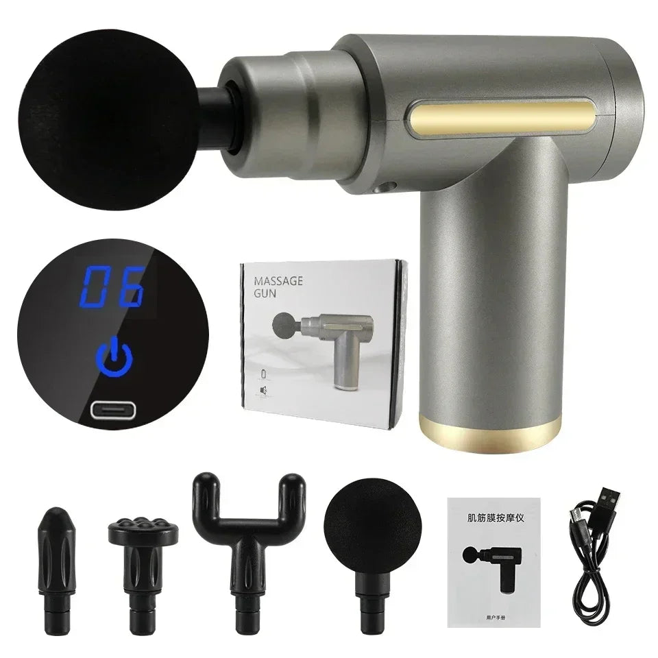 Fascia Gun Massager - Deep Tissue Therapy, High-Torque Motor, Portable & Elegant - Rapid Soreness Relief for Body